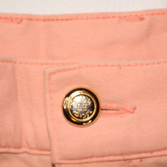Escada Womens Pants 36 Peach Pink Straight Fit Crop Ankle Stretch Denim Jeans - Picture 6 of 10